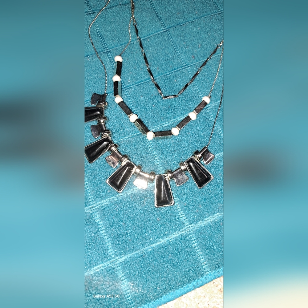Onyx and sterling necklace